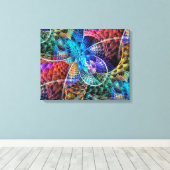 Abstracte Apophysis Fractal X - zij aan zij Canvas Afdruk (Insitu (Houten vloer))