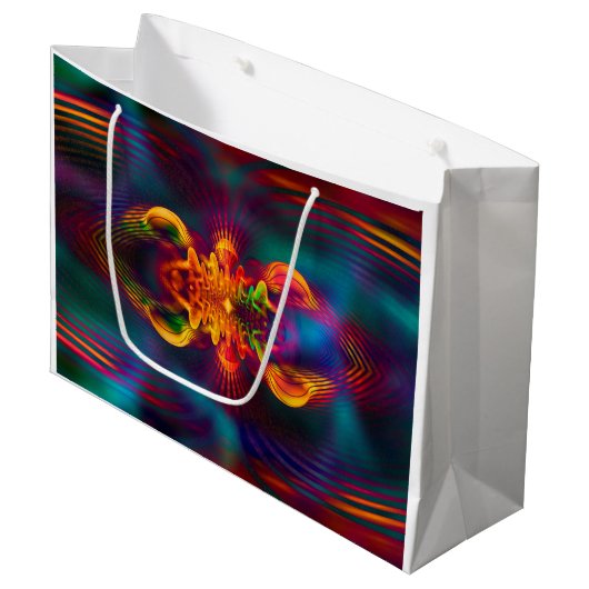 Abstracte Apophysis Fractal XI + uw idee Large Cadeautasje (Voorkant Gekanteld)
