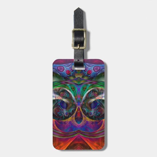 Abstracte Apophysis Owl I Bagagelabel (Voorkant verticaal)