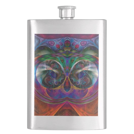 Abstracte Apophysis Owl I Heupfles (Voorkant)