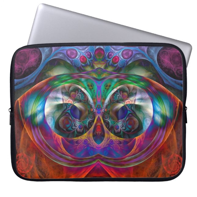 Abstracte Apophysis Owl I Laptop Sleeve (Voorkant)