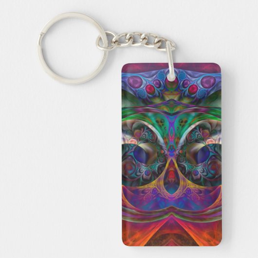 Abstracte Apophysis Owl I Sleutelhanger (Voorkant)