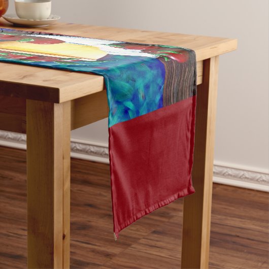 Abstracte Apple Table Runner Korte Tafelloper (Voorbeeld)