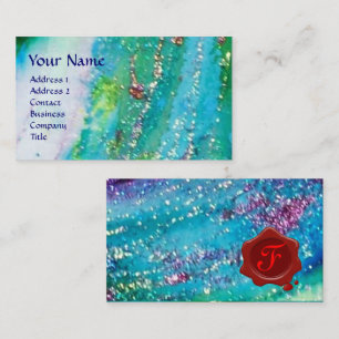 ABSTRACTE AQUA BLUE BLAUWGROEN GOUDEN, RODE WAX SE VISITEKAARTJE