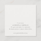 Abstracte Aqua Blue Brush Stoke Monogram Glitter Vierkante Visitekaartje (Achterkant)