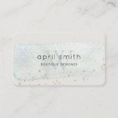 Abstracte Aqua Blue Brush Stoke Monogram Glitter Visitekaartje (Voorkant)