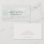 Abstracte Aqua Blue Brush Stoke Monogram Glitter Visitekaartje (Voorkant / Achterkant)