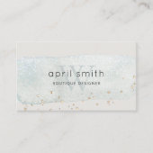 Abstracte Aqua Blue Brush Stoke Monogram Glitter Visitekaartje (Voorkant)