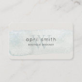 Abstracte Aqua Blue Brush Stoke Monogram Shiny Visitekaartje (Voorkant)