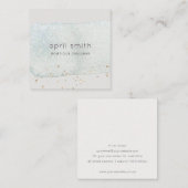 Abstracte Aqua Blue Brush Stoke Waterverf Glitter Vierkante Visitekaartje (Voorkant / Achterkant)