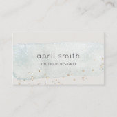 Abstracte Aqua Blue Brush Stoke Waterverf Glitter Visitekaartje (Voorkant)