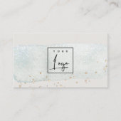 Abstracte Aqua Blue Brush Stoke Waterverf Logo Visitekaartje (Voorkant)