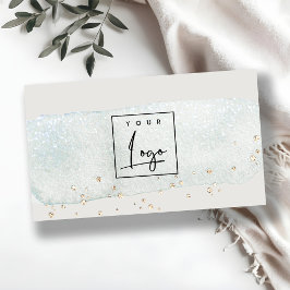 Abstracte Aqua Blue Brush Stoke Waterverf Logo Visitekaartje