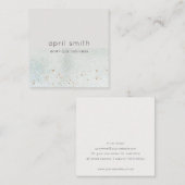 Abstracte Aqua Blue Brush Stoke Waterverf Shiny Vierkante Visitekaartje (Voorkant / Achterkant)