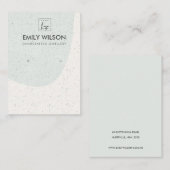 ABSTRACTE AQUA BLUE CERAMIC EARRING DISPLAY LOGO VISITEKAARTJE (Voorkant / Achterkant)