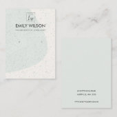 ABSTRACTE AQUA BLUE CERAMIC EARRING DISPLAY LOGO VISITEKAARTJE (Voorkant / Achterkant)