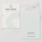 ABSTRACTE AQUA BLUE CERAMIC KETTING DISPLAY LOGO VISITEKAARTJE (Voorkant / Achterkant)