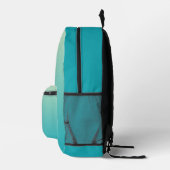 Abstracte Aqua Blue Gradient Bedrukte Rugzak (Rechts)