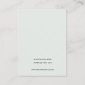 ABSTRACTE AQUA BLUE KERAMISCHE OORBEL DISPLAY LOGO VISITEKAARTJE (Achterkant)