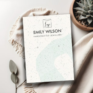 ABSTRACTE AQUA BLUE KERAMISCHE OORBEL DISPLAY LOGO VISITEKAARTJE