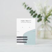 ABSTRACTE AQUA BLUE KETTING EARRING DISPLAY KAART VISITEKAARTJE (Staand voorkant)