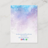 Abstracte Aqua Blue ketting oorbellen Visitekaartje (Achterkant)