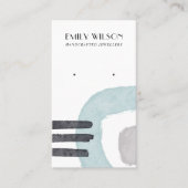 ABSTRACTE AQUA BLUE LINES STUD EARRING DISPLAY-KAA VISITEKAARTJE (Voorkant)