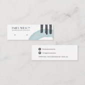 ABSTRACTE AQUA BLUE STUD EARRING DISPLAY-KAART MINI VISITEKAARTJE (Voorkant / Achterkant)