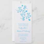 Abstracte Aqua Blue Vlinder of Bumble Bee bruiloft Kaart (Voorkant)