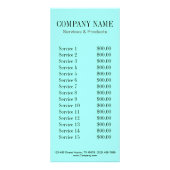 abstracte aqua blue waterverf salon SPA Reclamekaart (Achterkant)