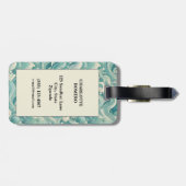 Abstracte Aqua Blue & White Wave – moderne vloeien Bagagelabel (Achterkant horizontaal)