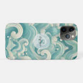 Abstracte Aqua Blue & White Wave – moderne vloeien Case-Mate iPhone Case (Achterkant (horizontaal))