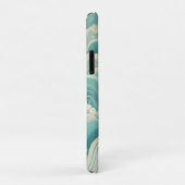 Abstracte Aqua Blue & White Wave – moderne vloeien Case-Mate iPhone Case (Achterkant/rechts)