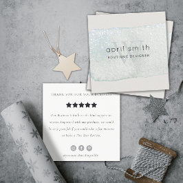 Abstracte Aqua Brush Stoke Monogram Review Request Vierkante Visitekaartje