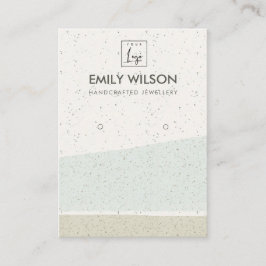 ABSTRACTE AQUA CERAMIC WAVES EARING DISPLAY LOGO VISITEKAARTJE