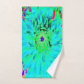 Abstracte Aqua Decoratief Dahlia Flower Bad Handdoek (Handdoek)