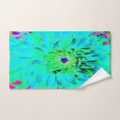 Abstracte Aqua Decoratief Dahlia Flower Bad Handdoek (Handdoek)