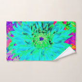 Abstracte Aqua Decoratief Dahlia Flower Bad Handdoek (Handdoek)