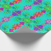 Abstracte Aqua Decoratief Dahlia Flower Cadeaupapier (Hoek)