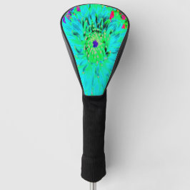 Abstracte Aqua Decoratief Dahlia Flower Golfheadcover