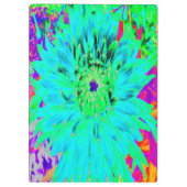 Abstracte Aqua Decoratief Dahlia Flower Klembord (Achterkant)