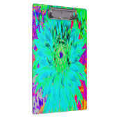 Abstracte Aqua Decoratief Dahlia Flower Klembord (Rechts)