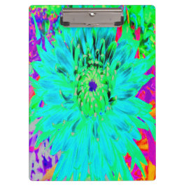 Abstracte Aqua Decoratief Dahlia Flower Klembord