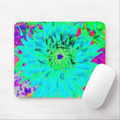 Abstracte Aqua Decoratief Dahlia Flower Muismat (Met muis)