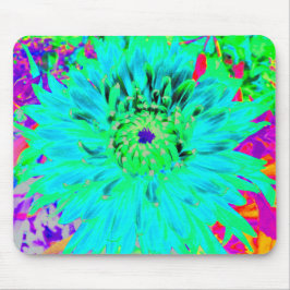 Abstracte Aqua Decoratief Dahlia Flower Muismat