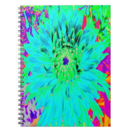 Abstracte Aqua Decoratief Dahlia Flower Notitieboek