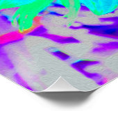 Abstracte Aqua Decoratief Dahlia Flower Perfect Poster (Hoek)