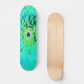Abstracte Aqua Decoratief Dahlia Flower Persoonlijk Skateboard (Voorkant)