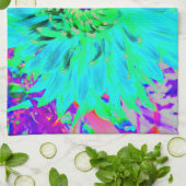 Abstracte Aqua Decoratief Dahlia Flower Theedoek (Gevouwen)