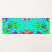 Abstracte Aqua Decoratief Dahlia Flower Yogamat (Voorkant (horizontaal))